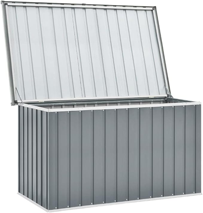 Patio Storage Box,deck box,outdoor storage box,toolbox,patio furniture,Easy to open and close with hinged lid, Gray 58.7"x39"x36.6"