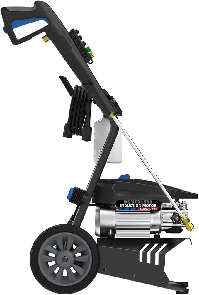 AR Blue Clean Maxx BMXP32700P Electric Pressure Washer-2700 PSI, 1.3 GPM, 15 Amps Quick Connect Accessories, Two Wheel Trolley, On Board Storage, Portable Pressure Washer, High Pressure, Car Washer