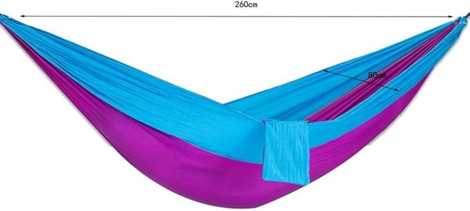 Camping Hammock, Hammock Outdoor Parachute Cloth Single Double Student Indoor Dormitory Bedroom Swing Tourism Hiking Leisure Equipment Aerial Tent(Blue)