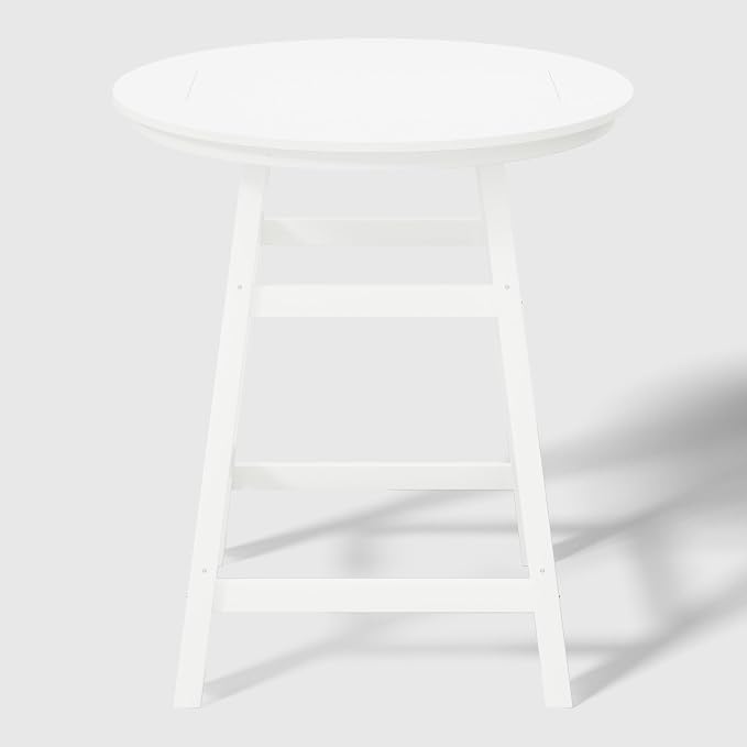 WestinTrends Malibu 5-Piece HDPE Outdoor Patio Dining Bar Bistro Table Set with Counter High Round Bar Stools