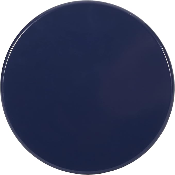 Merax Iron Patio Side Table 15"x21" Modern Art Design Weather Resistant End Table for Indoor Outdoor Patio Backyard Pool (Navy Blue)