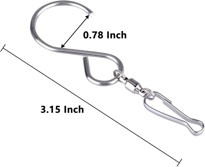 6 Pack 360 Swivel Hooks with 12.9in Extended Chain for Wind Spinner | Heavy Duty Rotating Hooks for Wind Chimes Windsock Crystal Twisters, Outdoor Metal Hanging Parts