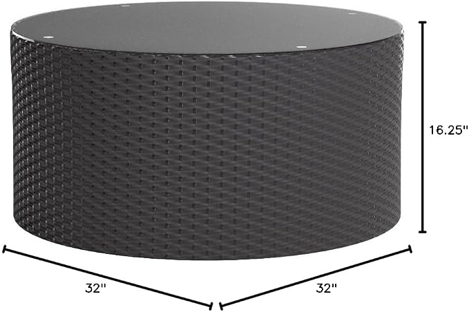 Crosley Furniture Catalina All Weather Rattan Wicker Outdoor Round Coffee Table for Patio, Deck, Porch, Brown