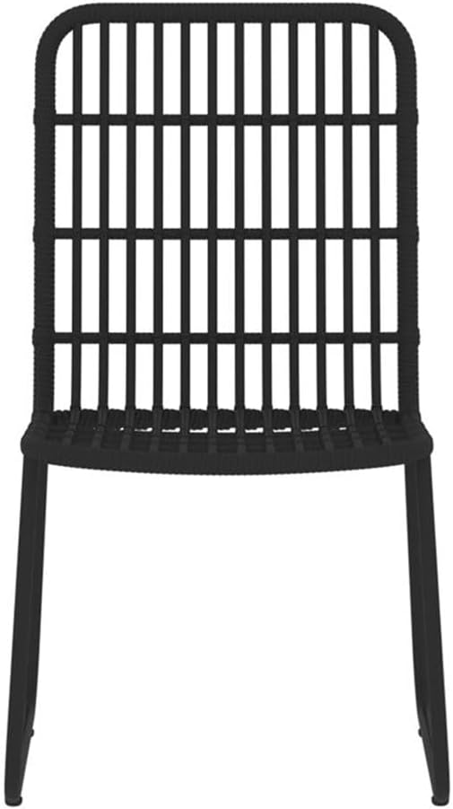 BOWERY HILL 5-Piece Powder-Coated Steel Patio Dining Set, Black Finish, UV-Resistant, Compact Square Table 31.5x31.5 in, Durable Lightweight Outdoor Furniture for Garden, Terrace, or Balcony