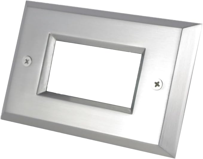 Diodesy- Step Cover Flat Face Plate Surface Mount Wallplate Brushed Nickel Finish Indoor/Outdoor Use Vertical/Horizontal Mount for Deck Pathway Yard Stair Fence Walkways & Balcony (Cover Plate Only)