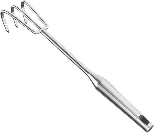 Hand Rake Stainless Steel Heavy Duty Garden Rake Weeding Tool Ergonomic Claw Rake Soil Tiller Portable Planting Rake Suitable for Flower Beds Yard Wor, 3 Tine Long Handle