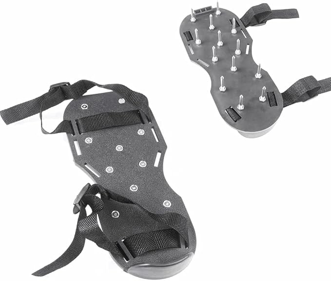 Lawn Shoes, Spike Shoes Lawn Tool Aeration Shoes for Epoxy Floor, Lawn Yard Patio Lawn Garden Yard (Black)