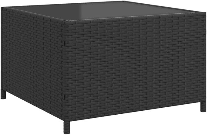Patio Sofa with Table and Cushions, Patio Conversation Set Bistro Set Outdoor Dining Sets Front Porch Furniture for Negotiation Area Garden Poolside Exhibition L-Shaped Black Poly Rattan