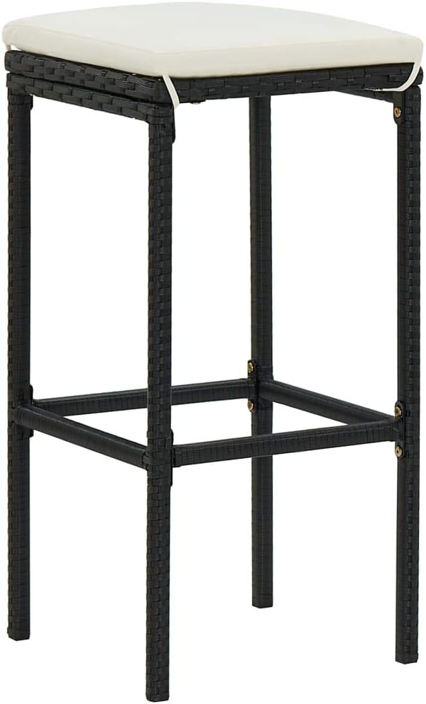 Patio Bar Set with Cushions,Patio Lounge Set,Conversation Sets,Outdoor Garden Table and Chairs Sets,Outdoor Patio Furniture,for Patio,Backyard,Garden,5 Piece Black