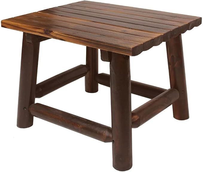 G&DFarms Char-Log End Table by Leigh Country (RHS05/23) - Brown, 20.5'' x 24'' x 18.1'' - End Table