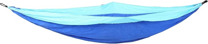 Camping Hammock for 2 Person, Portable Parachute Nylon Hammock, Double Lightweight Backpacking Hammock with Mountaineering Buckles, 300 x 200 cm for Outdoor Camping (Blue Sky and Blue)