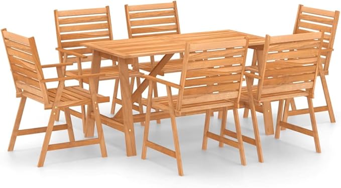 Patio Dining Set,Patio Lounge Set,Outdoor Patio Furniture,Outdoor Chat Conversation Set,for Patio,Backyard,Garden,Outdoor,7 Piece Solid Acacia Wood
