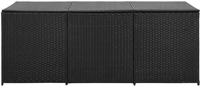 Storage Chest Black Polyethylene Rattan Large Garden Storage Box, WeatherResistant Outdoor Container for Cushions, Tools & Gear Modern Design Patios & Balconies Storage Boxes