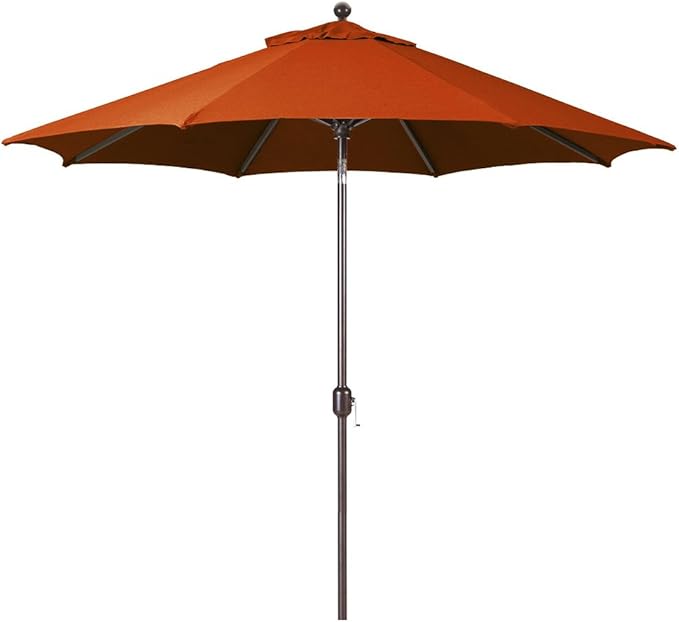 Galtech Deluxe Auto Tilt Market Umbrella, 7.5ft - Outdoor Patio, Deck, Pool, Backyard Stand Alone Umbrella - Octagon, Heavy Duty w/Bronze Frame & Sunbrella Fabric (Terra Cota)