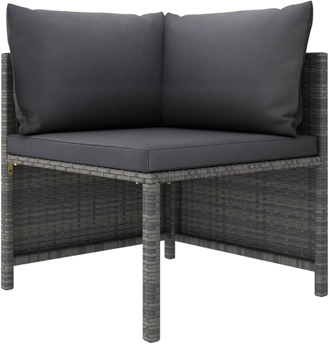 10 Piece Patio Lounge Set with Cushions, Porch Furniture Set Patio Conversation Set Outdoor Dining Sets Sectional Sofa for Garden Negotiation Area Piazza Exhibition Poly Rattan Gray