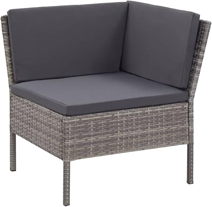 Patio Sofa Set with Cushions,Patio Lounge Set,Outdoor Furniture,Outdoor Furniture Sets,Patio Conversation Sets,for Garden,Deck,Backyard,6 Piece Poly Rattan Gray