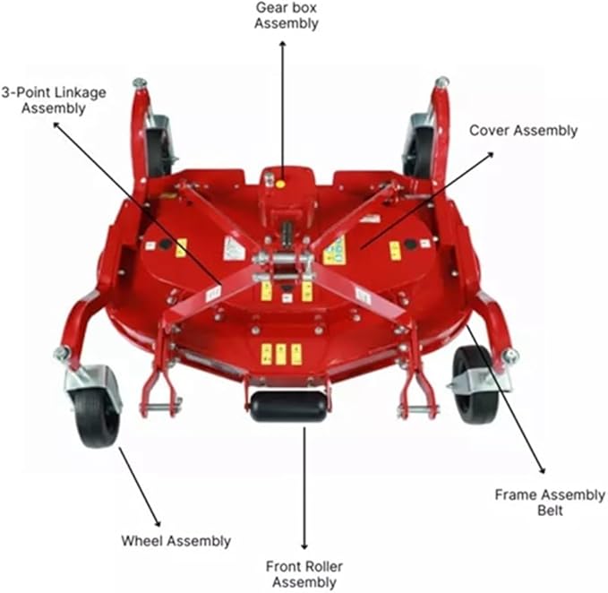 48" Finishing Mower | 3-Point Cat 1 Hitch | 3-Blade Rear Discharge for 16-50 HP Tractors | Grooming Attachment for Lawns and Pastures | 540 RPM PTO (PTO Shaft Not Included)