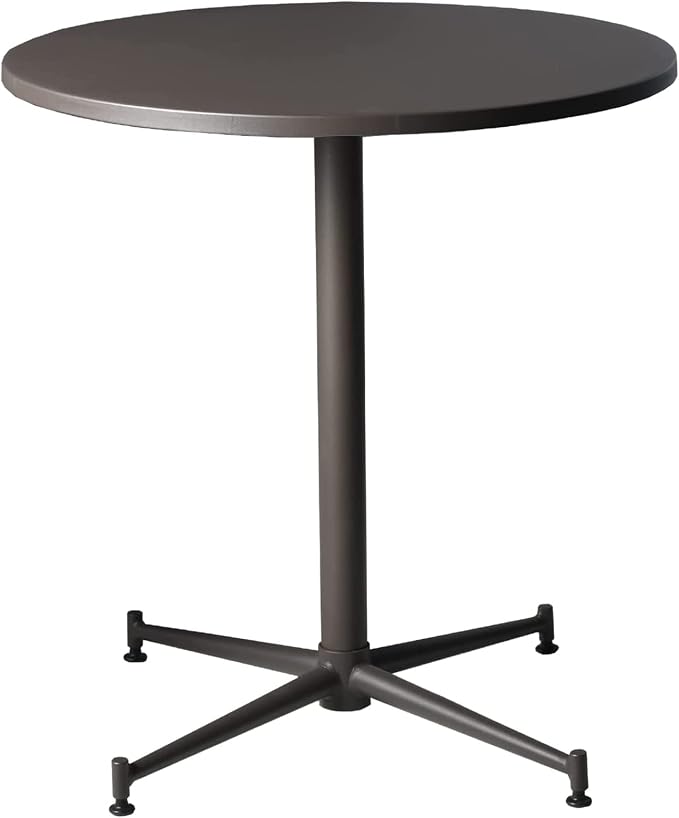 LOKKHAN Premium Steel Patio Bistro Table, Backyard Dining Table, Indoor-Outdoor Bar Table, Garden Coffee Table, Heavy Duty Round Metal Side Table, Waterproof, (27.5" Diax29.5 H)