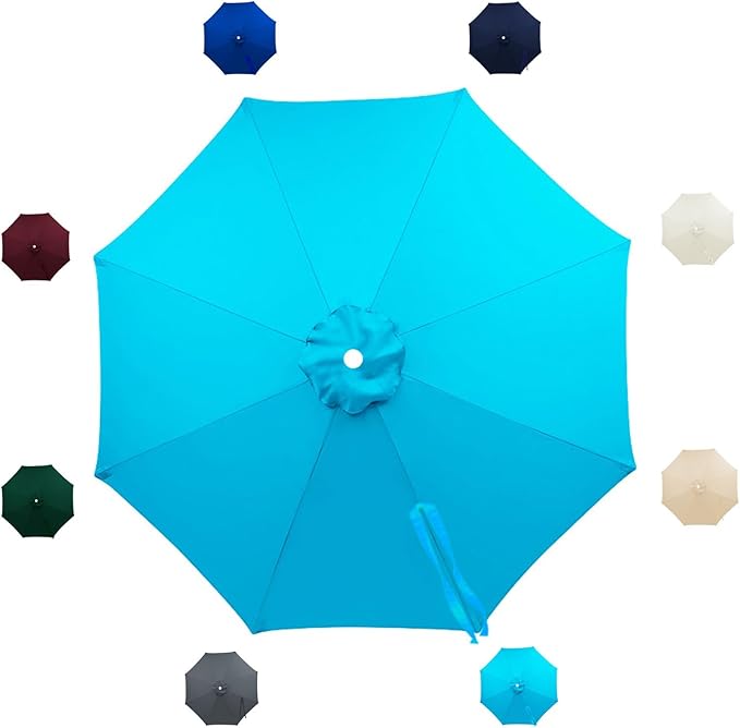 Patio Umbrella Replacement Canopy 6/8 Ribs,7.5ft/9ft/10ft Outdoor Umbrella Replacements,Market Umbrella Top,Outdoor Table Umbrella Canopy For Backyard Garden Courtyard Pool