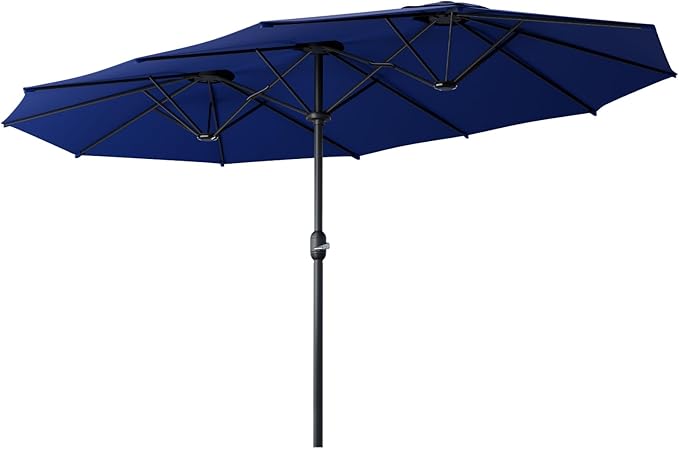 Sannwsg 15ft Large Patio Umbrella, Double Sided Outdoor Umbrellas, Market Umbrellas with Crank Handle, Backyard Umbrela for Deck, Garden, Pool