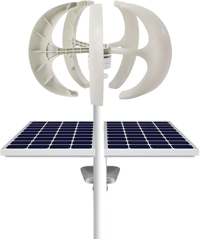 600W Wind Turbine Generators Kit, 24V 5 Blades Vertical Axis Wind Power with Controller, 5 Blades Lantern Motor Vertical Axis Windmill for Home, Camping, -40～80℃ Working Temperature