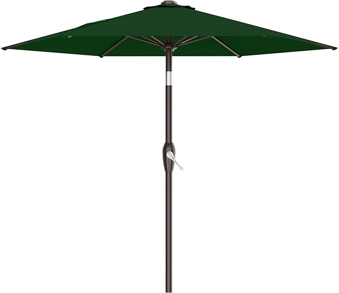 AreShark 7.5FT Patio Umbrella Table Market Umbrella w/Tilt and Crank, Heavy-Duty Outdoor Umbrellas for Pool, Deck, Garden and Backyard, Dark Green