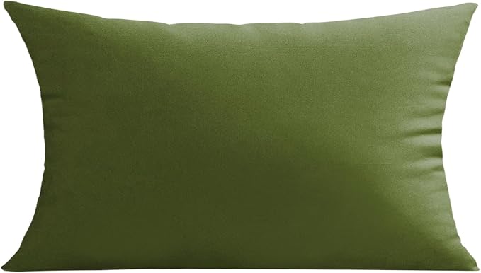 VAKADO 12x20 Outdoor Waterproof Throw Pillow Covers Set of 2 Decorative Outside Patio Furniture Cushion Cases Decor for Garden Bench Porch Couch Tent,Army Green