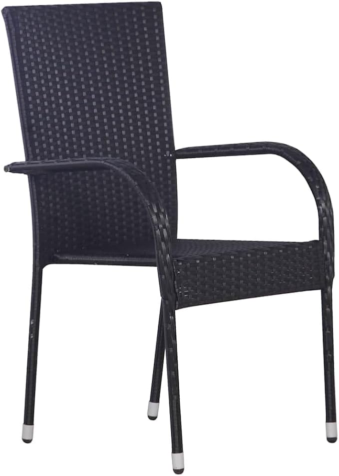 5-Piece Outdoor Dining Set, Black Powder-Coated Steel Patio Furniture, Modern Garden Table and 4 Chairs for Backyard, Balcony, and Deck