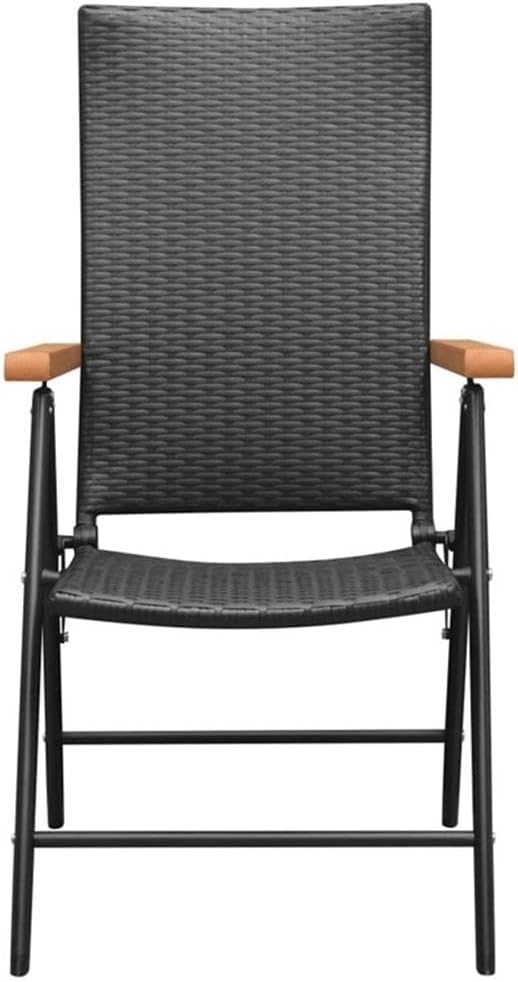 Afuera Living 5-Piece PE Rattan Patio Dining Set, 31.1 x 31.1 x 29.1 in, Powder-Coated Aluminum Frame, Black and Brown Finish, UV/Water-Resistant Garden or Terrace Seating for 4