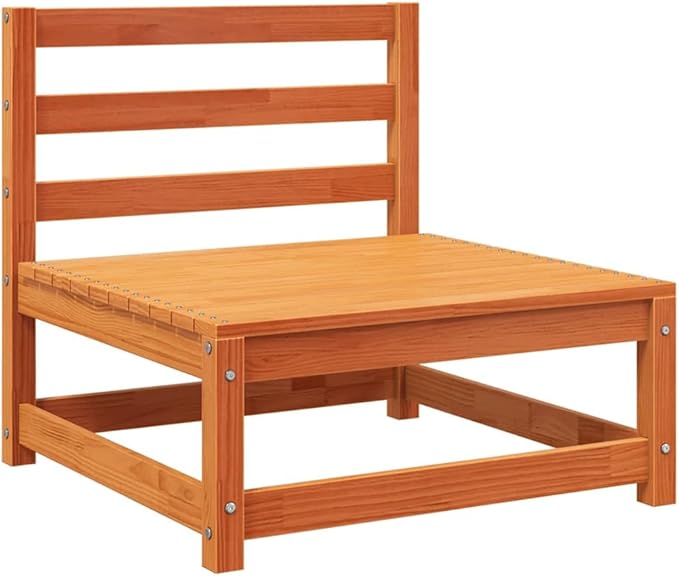 Outdoor Sectional Sofa Pine Brown 27.6x82.7x26.4 in Modular Patio Couch for Small Balcony Deck or Garden
