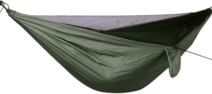 Portable Hammock Stand,hammock Frame,Elasticated, Automatic Quick-open, Ultra-light Nylon, with Mosquito Net Hammock, Suitable for Travelling and Camping(Army Green)
