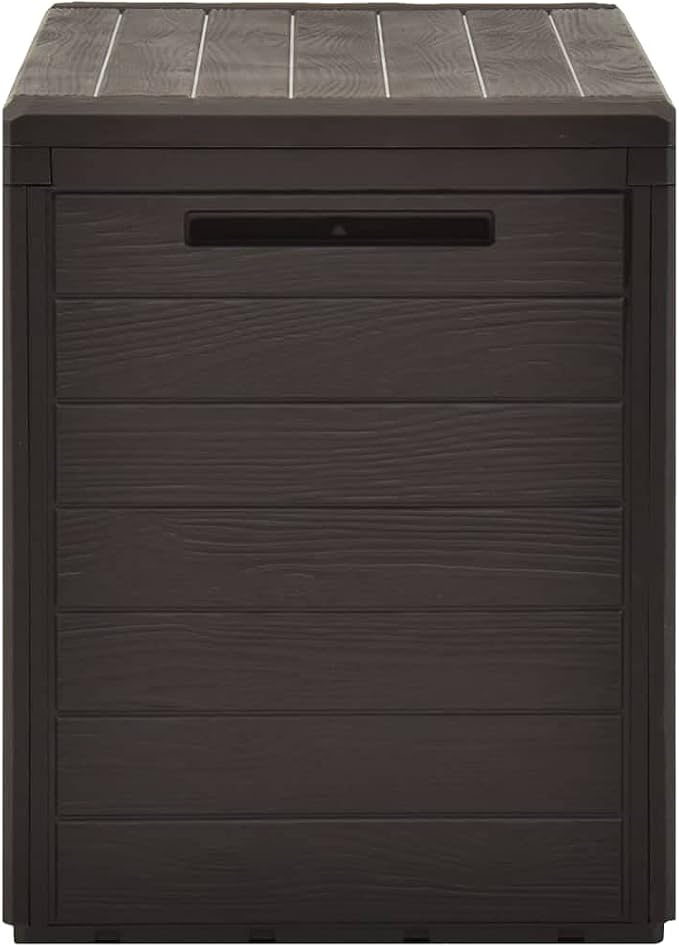 Storage Box Brown Polypropylene Garden Tool Box Outdoor Storage Chest for Deck Garden 30.7 x 17.3 x 21.7 in