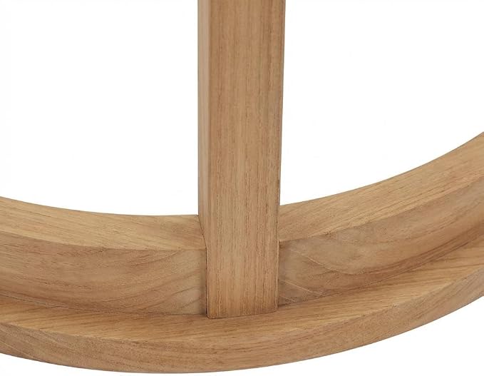 Brown Outdoor Patio Teak Round Coffee Table, 40 Inch Diameter Solid Wood Center Table, Lightweight Design for Garden Deck Backyard Seating