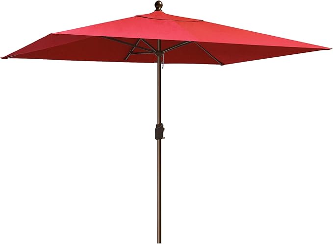 EliteShade USA 10-Year-Non-Fading 6.5x10Ft Rectangular Market Patio Umbrella, UPF 50+ UV Protection Performance Sun Umbrella, Heavy Duty Commercial Grade Outdoor Table Umbrella with Crank, Windproof Vented Top for Garden, Pool, Deck and Outdoor Playset...