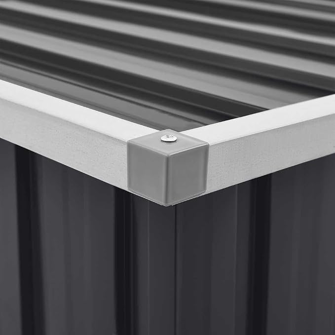 Large Outdoor Storage Box, Metal Patio Deck Box for Garden, Anthracite Galvanized Steel Storage Chest with Hinged Lid, 58.7 x 58.7 x 36.6 Inches