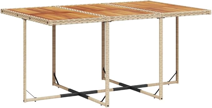7 Piece Outdoor Patio Dining Set, PE Rattan Garden Table and 6 Chairs with Comfortable Cushions for Backyard Deck Poolside