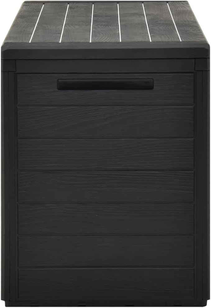 Deck Box Large Outdoor Storage for Patio Furniture, PP Garden Tools, Pool Supplies,Outdoor Backyard Patio Storage Deck Box Container, Anthracite 45.7"x17.3"x21.7" -AA