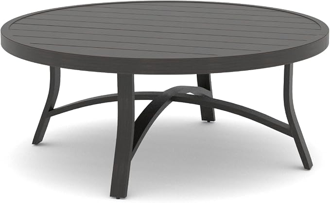 Ulax furniture 45-Inch Round Patio Coffee Table, Durable Aluminum Outdoor Side Table with Weather-Resistant Design for Garden, Deck, or Backyard