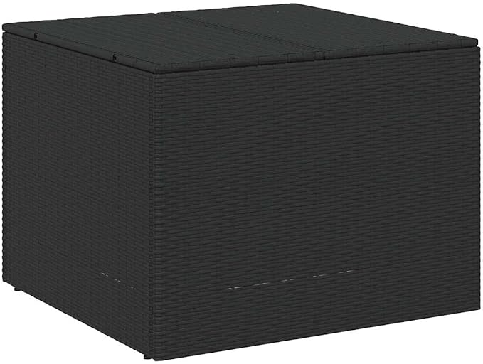 Medium Storage Box Outdoor Storage Box 291 Liter Black Rattan Container for Garden Deck Patio Organizing Cushions Tools