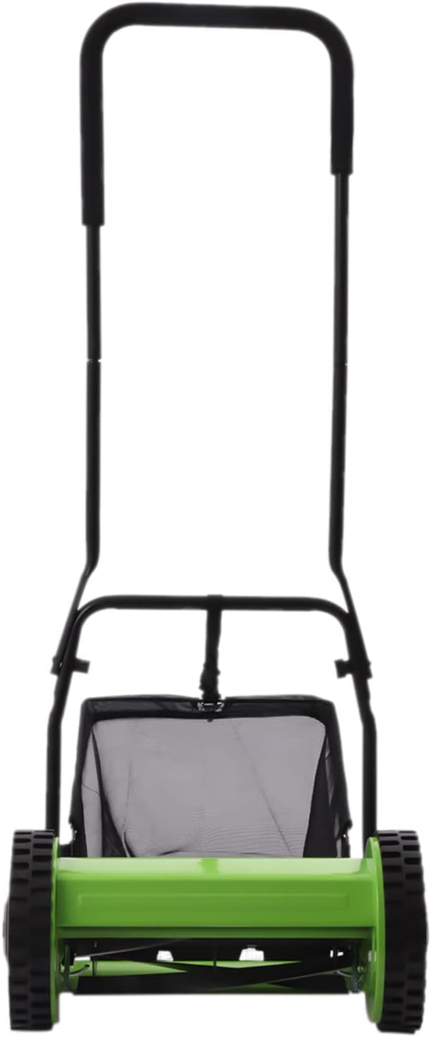Walk-Behind Lawn Mower, Adjustable Height Push Reel Lawn Mower, Manual Reel Lawn Mower, Dual Wheeled Grass Cutter Sweeper, Reel Mover, Clinder Lawnmower, Push Reel Lawn Mower (12 in)