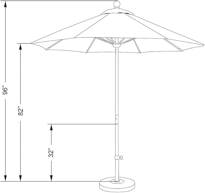 California Umbrella 7.5' Rd. Venture Series Contract Grade Patio Umbrella, Push Open Pin Stop, Silver Finish, Sunbrella Spectrum Cilantro
