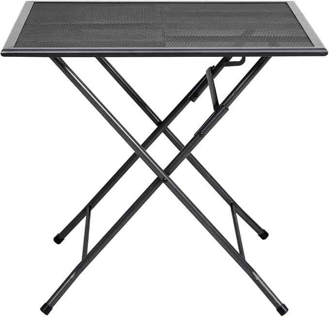 Folding Mesh Table,Square Table,Picnic Table,Picnic Table,Bistro Table,Card Table,Balcony Table,for Porch Deck Garden Backyard,31.5"x31.5"x28.3" Steel Anthracite