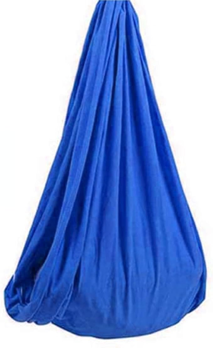 Nylon Elastic Swing Outdoor Indoor Swings Soft Cuddle Hammock for Children and Teens Sensory Therapy (Color : Blue, Size : 100 x 280 cm)