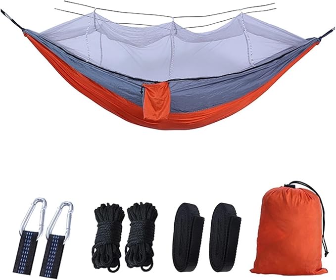 Hammock Portable Outdoor Camping Leisure Double Mosquito Net Hammocks Garden Travel Tourist Nature Hike Sleeping Hanging Hammock Swing Quick-Opening(Style 7)