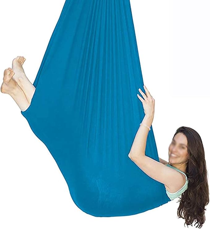 Indoor Therapy Swing Nylon Yoga Hammock Swing Ideal for Kids/Adult with Special Needs Sensory Integration Autism ADHD Aspergers (Color : Blue, Size : 100 x 280 cm)