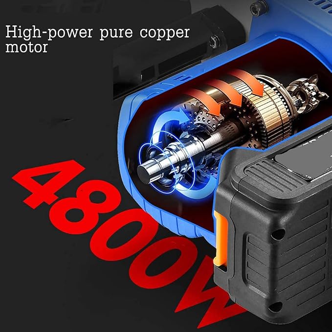 Cordless Chainsaw 16 7800mAh Power, 4800W Power, Dual Battery Drive, Used for Cutting and Felling Branches and Wood