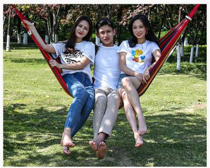Outdoor Hammock Anti-Rollover Travel Camping Portable Hammock Hanging Chair Outdoor Portable Camping Travel Equipment (Color : Red, Size : 200 * 100cm)