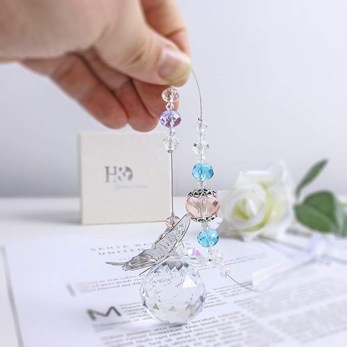 30mm Handmade Crystal Butterfly Prism Suncatcher Rainbow Hanging Decor | Crystal Butterfly Prism Suncatcher Rainbow Maker 30mm Hanging Ornament for Chandelier Lamp Window Garden Home DIY Decor