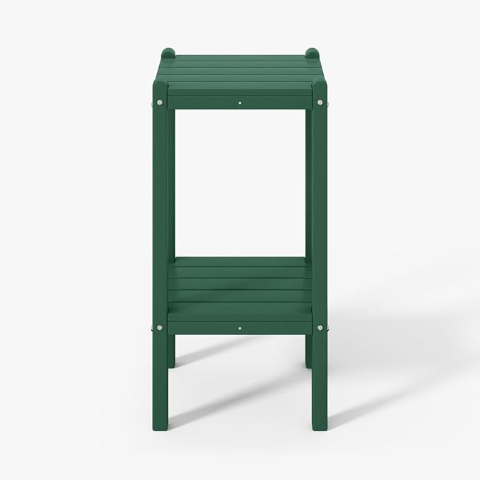WestinTrends Malibu 36" Outdoor Adirondack HDPE 2-Tier Patio Side Table, Dark Green