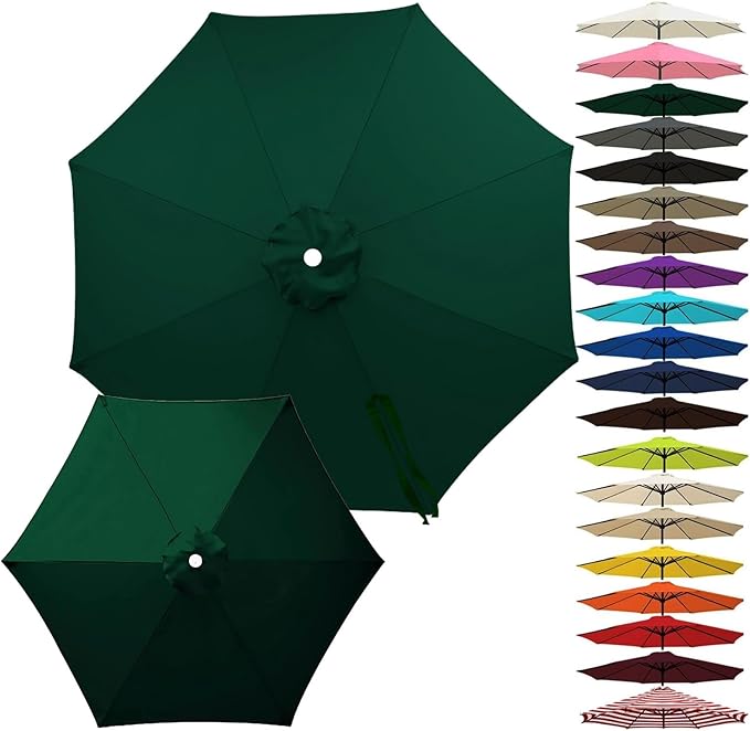 Outdoor Umbrella Replacement Canopy, Patio Umbrella Replacement Top Cover, Outdoor Umbrella Replacement Cloth, 6.5-13.1ft Waterproof UV-Resistant Fabric, for Garden Pool, Canopy Only